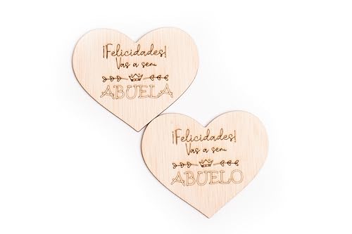 Olesea Tarjetas anunciar embarazo madera. Vais a ser Abuelos, Anuncio sorpresa, Ideas regalos originales para abuelos primerizos (Abuelos)