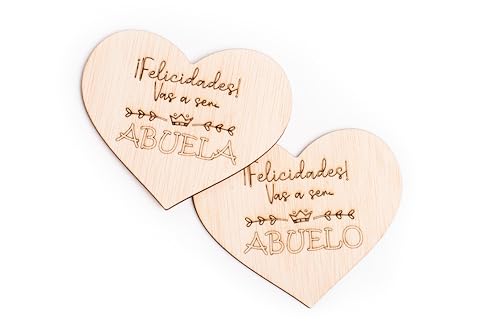 Olesea Tarjetas anunciar embarazo madera. Vais a ser Abuelos, Anuncio sorpresa, Ideas regalos originales para abuelos primerizos (Abuelos)