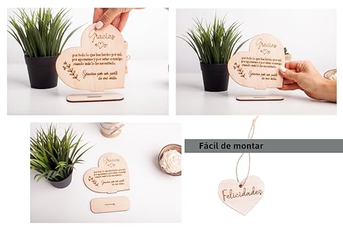 Olesea Tarjeta de Agradecimiento en Madera. Regalos originales para Amigos Especiales, cumpleaños, despedida, hombre mujer