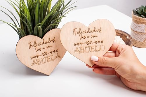 Olesea Tarjetas anunciar embarazo madera. Vais a ser Abuelos, Anuncio sorpresa, Ideas regalos originales para abuelos primerizos (Abuelos)